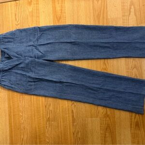 Massimo Dutti Denim-Blue Elastic Waist Trousers